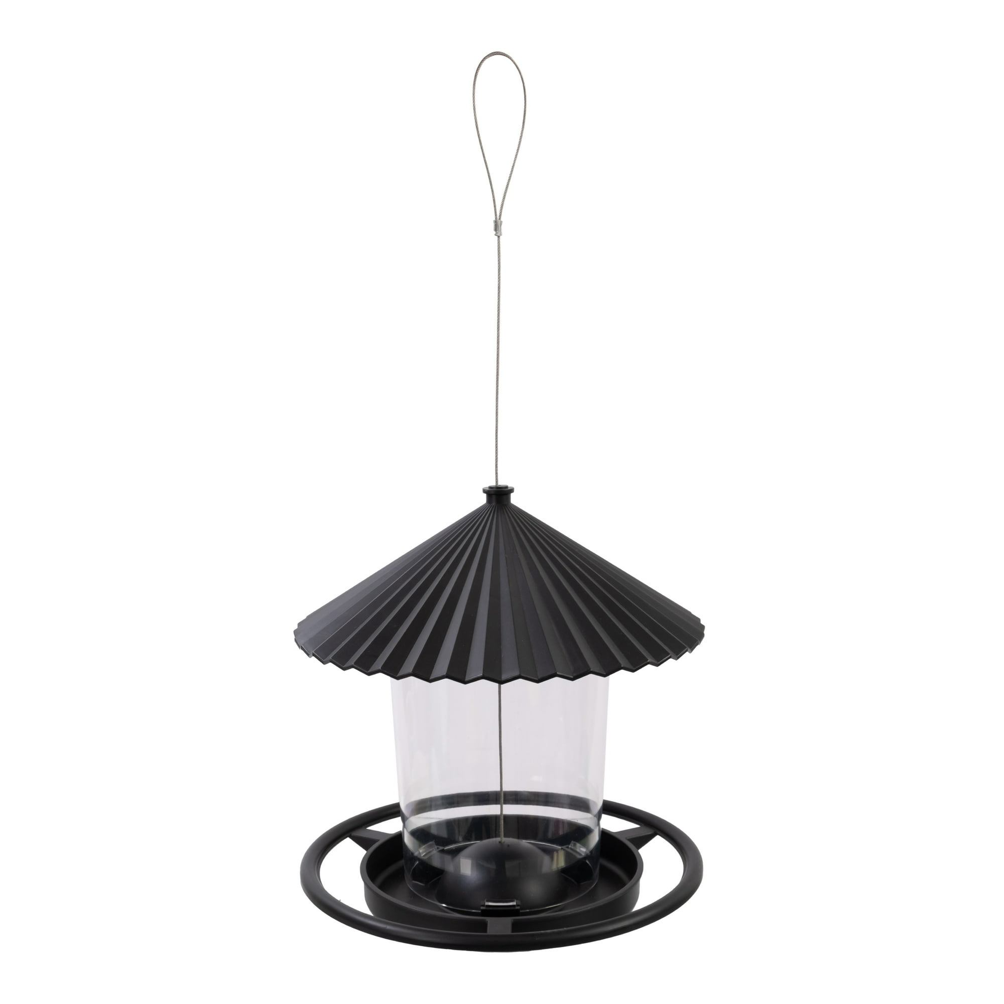 Vibrant Life Hanging Hopper Bird Feeder, 2.5 lb Capacity, Black