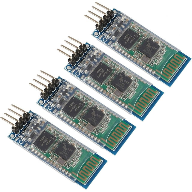 4 Pcs HC-06 RS232 Module Émetteur-Récepteur Sans Fil Bluetooth Série 4 Broches RF Mode Esclave Bidirectionnel pour Arduino
