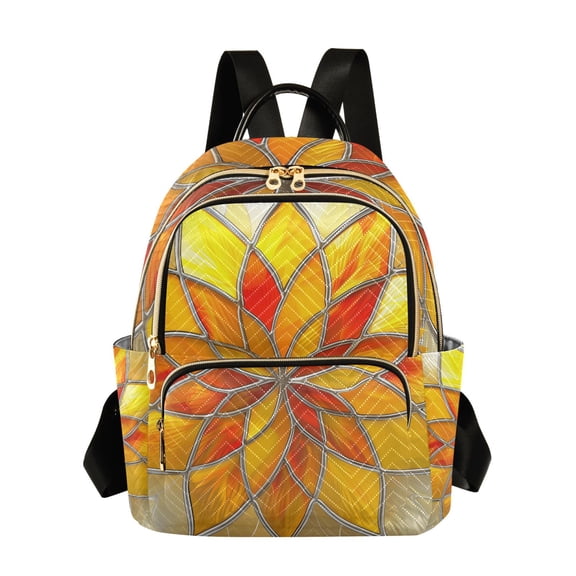 JIALIOU Mini Backpack Purse for Women Quilted Casual Daypack Small Travel Shoulder Bag, Yellow Red Floral