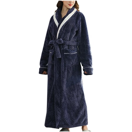 

AOOCHASLIY Bath Robes for Women Clearance Plush Robes Winter Warm Nightgown Couple Bathrobe Autumn and Winter Nightgown