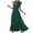 Green, variant on Solid Color Women Summer Wrap V-Neck Ruffle Sleeve Dot Boho Ruffle Slit Flowy Dresses Breathable Hawaiian Flowy Sundress