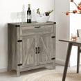 thumbnail image 4 of VINGLI Modern Farmhouse Accent Cabinet,Small Coffee Bar Cabinet,Barn Door Buffet Cabinet with Drawer,Grey, 4 of 7