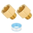 thumbnail image 1 of Uxcell 3/8" NPT Macho x 1/2" NPT Hembra Accesorio de Tubo de Latón con Cinta - 2Pcs, 1 of 7