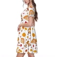thumbnail image 2 of Balery Fall Gnomes Harvest Vestidos sueltos de manga corta para mujer, vestidos de verano 2025, vestidos casuales de corte A con vuelo., 2 of 6