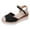 Black, variant on Daznico Women's Sandal - Womens Weave Round Toe Buckle Strap Summer Slope Heel Thick Soled Wedges Sandals,Size 9