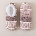 thumbnail image 2 of LPKRT Women Fleece Sock Slippers With Grips - Thick Warm Indoor Booties, Cozy House Socks(Brown-One Size), 2 of 4