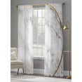 thumbnail image 4 of Modern White Marble Sheer Curtains 84 Inch Length 2 Panels Set, Abstract Gold Circle Geometric Voile Window Treatment Rod Pocket Curtains Sheers Drapes for Bedroom/Living Room/Kitchen 52"x84"x2, 4 of 7