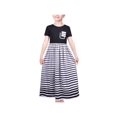 thumbnail image 1 of Robe Fille Noire Tee Zèbre Rayé Classique Décontractée École Coton Maxi 6 Ans, 1 of 1