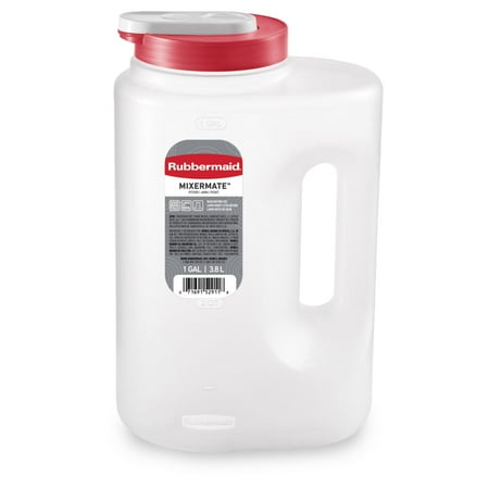 Rubbermaid Mixermate Leak-Resistant Pitcher, Clear, 3.8 Liter (1 Gallon), Plastic