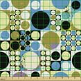thumbnail image 2 of Ambesonne Geometric Fabric by the Yard Upholstery, Grunge Style Circles Art, 5 Yards, Multicolor, 2 of 5