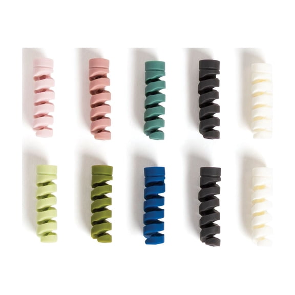 U Brands 10 Count Silicone Cord Protectors for Chargers and Cables in Assorted Colors