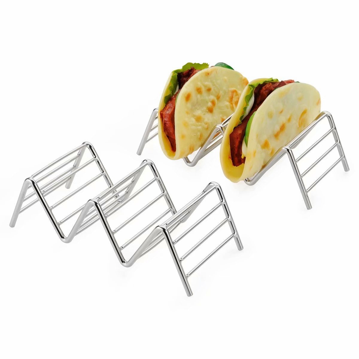 Stainless Steel Taco Holder, Taco Stand Rustproof Taco Rack Hold 2 or 3