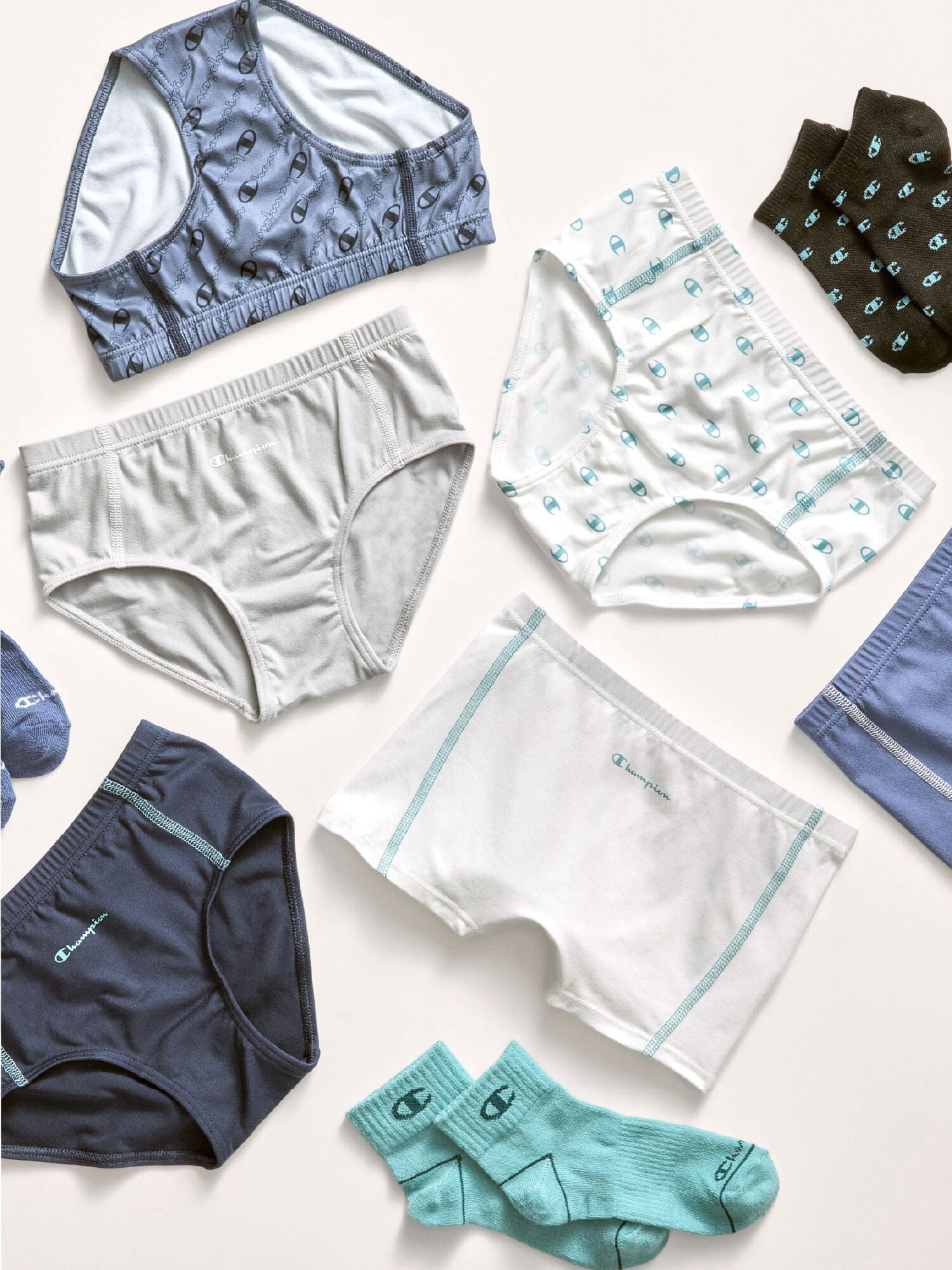 Champion Girls’ Softest Touch Boyshorts, 5 Pack, Sizes XS–XL