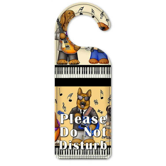 Do Not Disturb Door Knob Hanger Sign - Musical Dogs - Image by Dan Morris