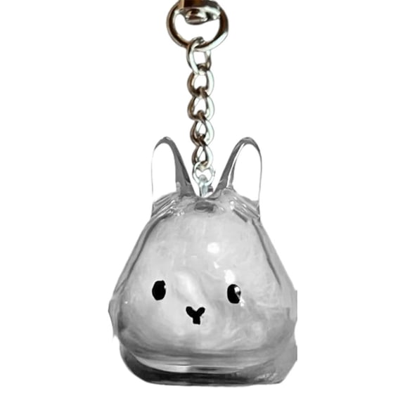 Cute Rabbit Pet Hair Memorial Keychain Capsule - Keepsake Storage Holder Pendant for Rabbit Lovers, Pet Hair Keepsake Accessory Gift
