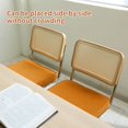 thumbnail image 6 of Yardi Yarda Velvet Rattan Side Accent Chairs Set of 2 with Chrome Legs, Modern Mid Century Breuer Designed Chairs, Upholstered Chairs for Indoor, Orange, 6 of 20