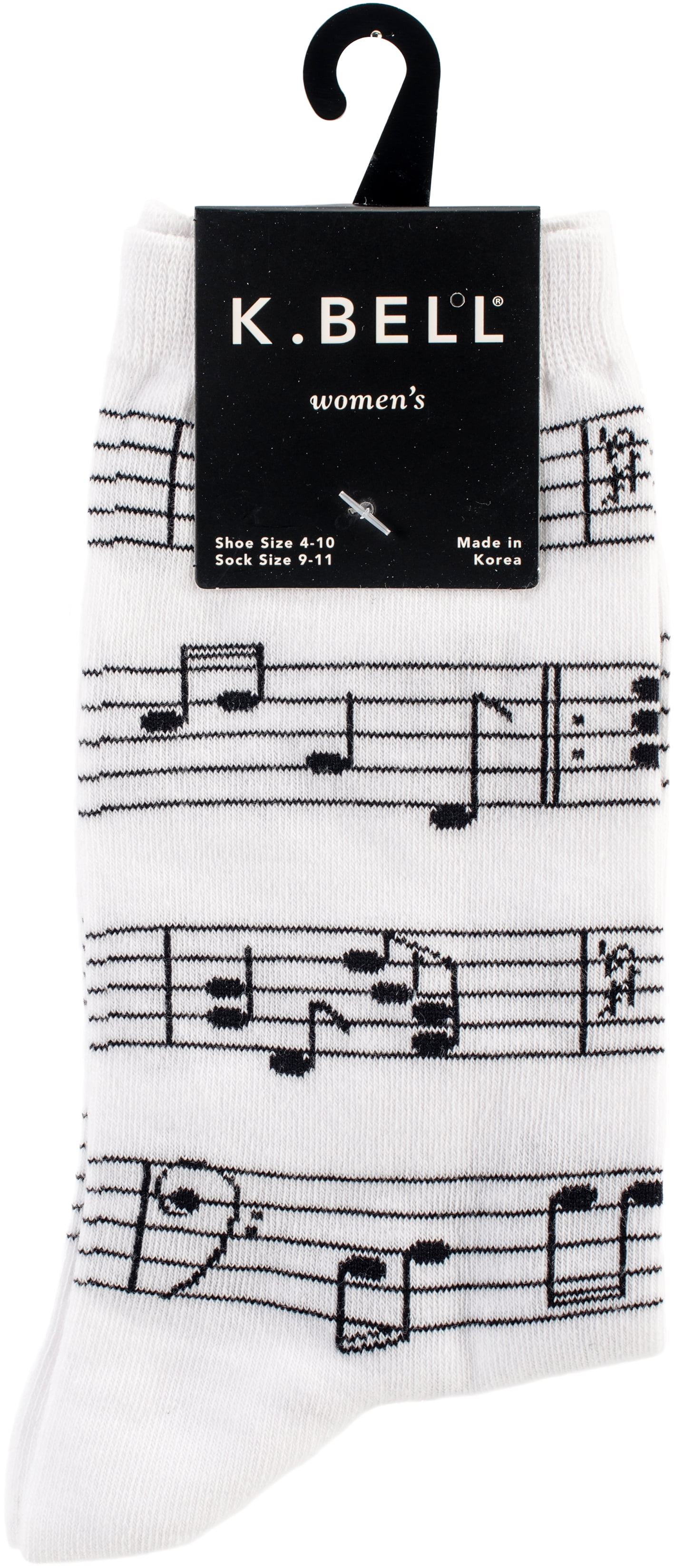 Making Music Black K Bell Women/'s Crew Socks