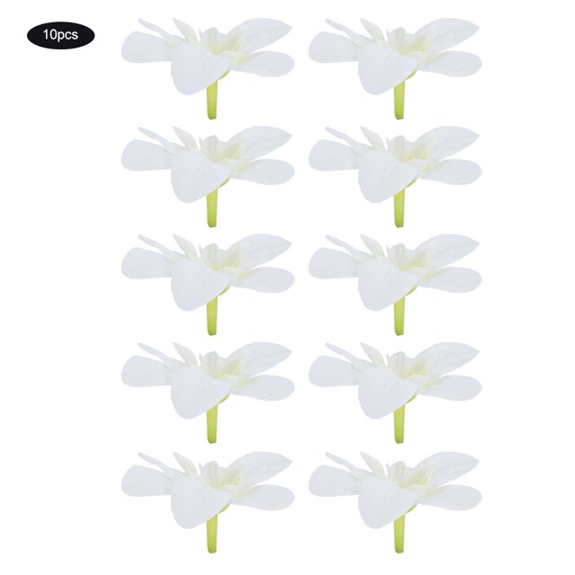 10 piezas de orquídeas artificiales falsas flores simuladas para decoración de corona nupcial de boda color blanco leche