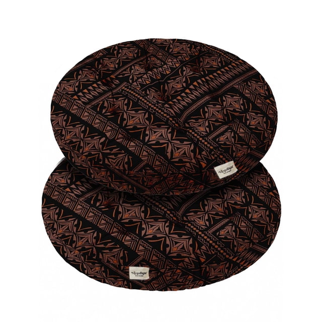 Vargottam Coussin de Sol - Pouf Rond en Coton de 22 Pouces avec Mousse à Mémoire de Forme, Coussin de Sol Capitonné pour Méditation et Décoration Intérieure - Labyrinthe Ethnique