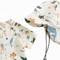 thumbnail image 4 of NIEWTR Baby Boy Swimsuit UPF 50+ Short-Sleeve One Piece Zipper Toddler Bathing Suit Baby Beach Wear Sunsuit(White,2-3 Years), 4 of 9