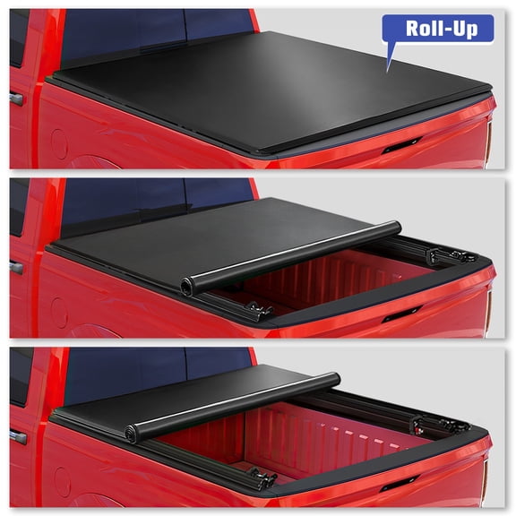 Fit For Dodge Ram 1500 2500 3500 2009-2024 6.5ft Bed Vinyl Soft Roll Up Tonneau Cover