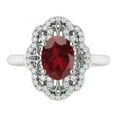thumbnail image 3 of Sterling Silver With Natural Garnet and White Topaz Cluster Ring, 3 of 3