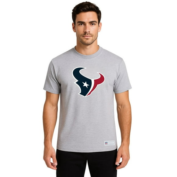 NFL Playera Aficionado Básica Houston Texans Gris para Hombre, Talla Chica