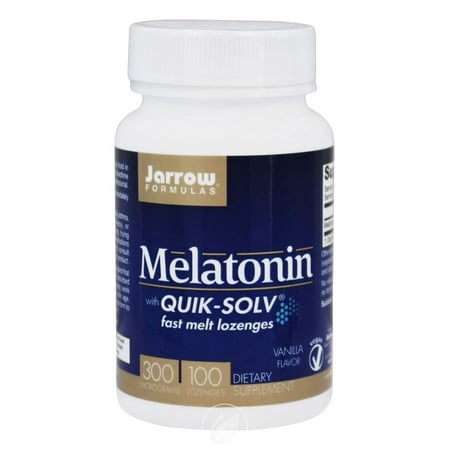 Jarrow Formulas Quik-Solv Melatonin, Supports Sleep Regulation, 300 mcg, 100 Lozenges