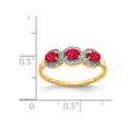 thumbnail image 2 of 3/4 Carat (ctw) Three-Stone Ruby Ring in 14K Yellow Gold with Diamonds, 2 of 4