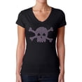thumbnail image 1 of Women's Word Art V-Neck T-Shirt - XOXO Skull, 1 of 2