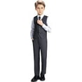 thumbnail image 2 of Boys Suit for Kids Toddler Boy 4-Piece Wedding Tuxedo Suits Vest and Pants Set, 2 of 7