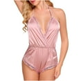 thumbnail image 2 of LSLJS Dames Mignonne Fille Uni Mignonne Érotique Col en V Dentelle Combinaison Ensembles de Lingerie, Ensembles de Lingerie, 2 of 4