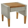 thumbnail image 1 of Crosley Furniture Capella Wicker / Rattan Outdoor Side Table in Gray/Acorn, 1 of 11