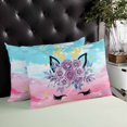 thumbnail image 4 of Purple Rose Antlers Throw Pillow Cover 20 x 26 Inch Decorative Pillow Cover Abstract Art Teal Pink Fancy Flowers Lumbar Pillowcase Seasonal Rectangle Cushion Case for Couch Sofa Bed Living Room, 4 of 7