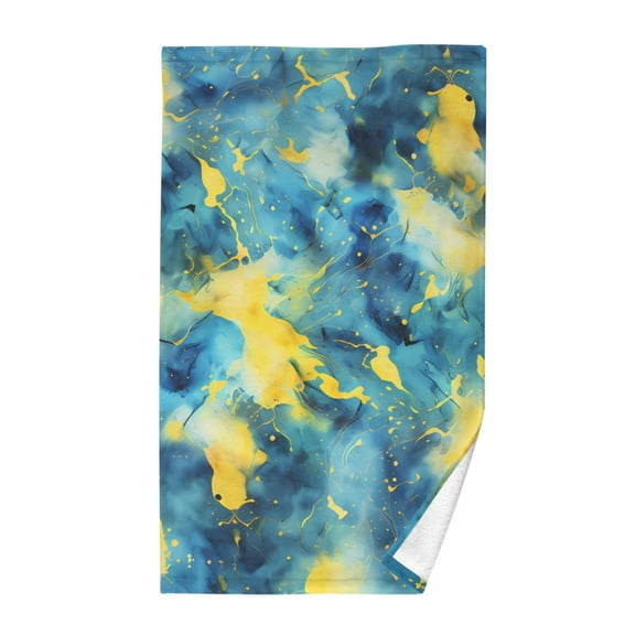 Blue and Yellow Cotton Face Towels Soft Hand Towel Absorbent Bathroom Towel for Kitchen Hotel Decoration