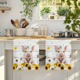 thumbnail image 4 of Pig Sunflower Western Kitchen Towels Set of 4, Rustic Daisy Grey Wooden Absorbent Dish Towels for Kitchen, Microfiber Hand Towel, Quick Drying Tea Towel for Cleaning Decorative Dishcloths, 4 of 7