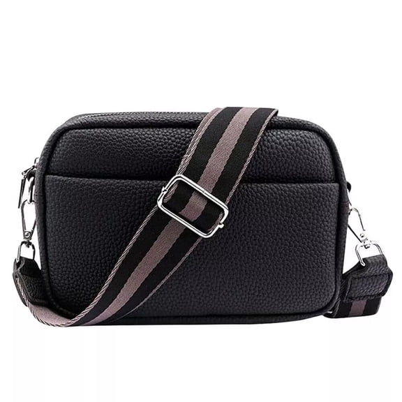 Women Ladies Shoulder Bag Cross Body Messenger Bag Leather Wide Strap Handbag