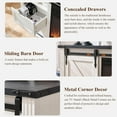 thumbnail image 2 of T4TREAM Farmhouse Sideboard Buffet Cabinet - 4 Drawers, Sliding Barn Door - 66 in, White, 2 of 6