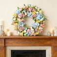 thumbnail image 5 of strola Toys Large 17.7 Inch Artificial Easter Wreath for Front Door, 2026 Spring Pastel Floral Wreath with Eggs and Greenery, Indoor Outdoor Home Garden Wall Decor, 5 of 8