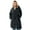 Black, variant on Plus Size Long Quilted Jacket With Drawstring Waist
