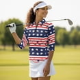 thumbnail image 4 of Uorisanigo Golf Ball Women's Dry-Fit Golf Polo Shirts Comfortable Fashionable Long Sleeve Golf Polo Shirts Quarter Zip Fashion 3/4 Sleeve Versatile Workout Tops for Women Size S, 4 of 7