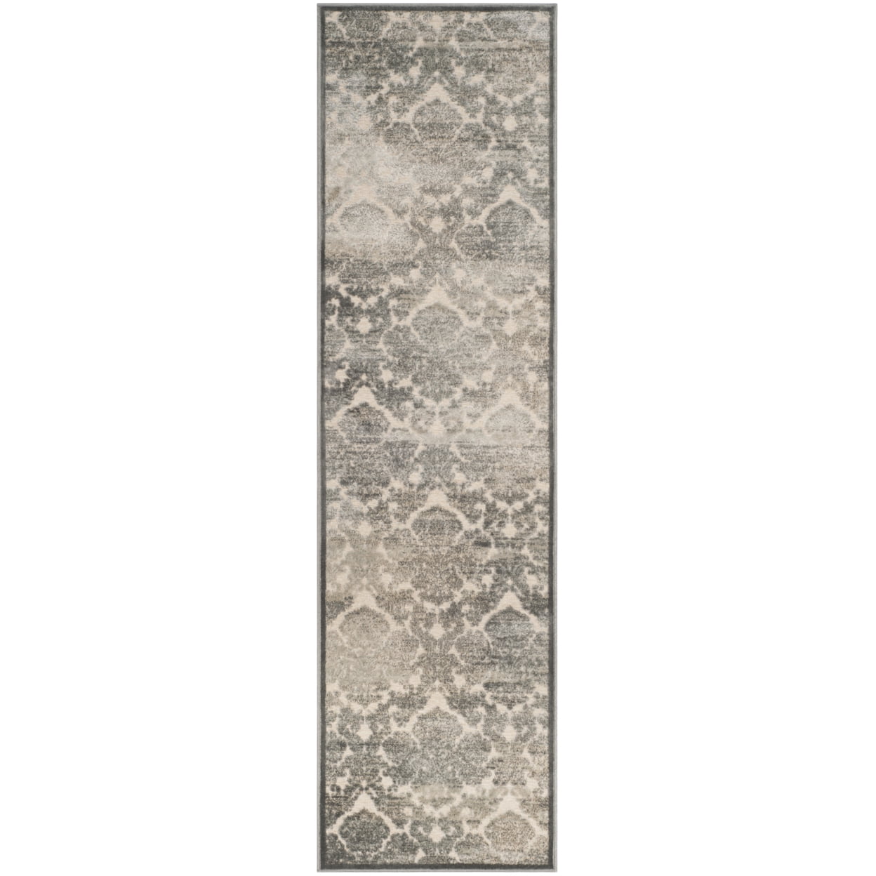 SAFAVIEH Paradise Nancy Damask Floral Runner Rug, Cream/Slate Blue, 2'2" x 8'