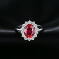 thumbnail image 4 of Jewelrypalace Gemstones Created Red Ruby Birthstone Halo Solitaire Engagement Rings For Women 925 Sterling Silver Ring Princess Diana William Kate Middleton Size 8, 4 of 8