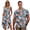 Blue Hibiscus Flowers, variant on Seashell Couple Outfits Matching Sets Mens Button Up Shirt Starfish Casual Hawaiian Blouse Tops and Womens Sleeveless Dress Loose Tank Dress