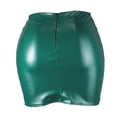thumbnail image 6 of MIXUE Skirts For Women Summer Solid Color PU Leather Zipper Sexy Bodycon Skirt Sportwear,Green,S, 6 of 6
