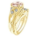 thumbnail image 2 of AFFY 2.09 Carat Round Simulated Morganite & Natural Diamond Engagement Ring Set 14K Solid Yellow Gold Ring Size-7, 2 of 2