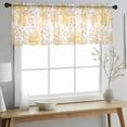 thumbnail image 2 of Yellow Flowers Valance Curtains for Kitchen/Living Room/Bathroom/Bedroom Window, Rod Pocket Small Topper Half Short Window Curtains Voile Sheer Scarf, Watercolor Summer Botanical Floral 42"x18", 2 of 8