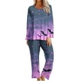 thumbnail image 1 of Birdeem Women Fashion Non Positioning Printed Round Neck Long Sleeved Long Pants Set, 1 of 6