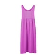 thumbnail image 6 of Zunfeo Sundresses for Women 2024 A-line Cotton Linen Dress Loose Beach Summer Dress Hot Pink 8, 6 of 6
