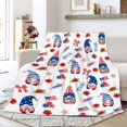 thumbnail image 2 of Luxury Plush 4th of July Patriotic Blanket Stars Gnome Flower Independence Day Throw Blanket for Couch,Lightweight Soft and Warm Throws Blankets for Sofa Bed Living Room in Spring 50"x40", 2 of 6